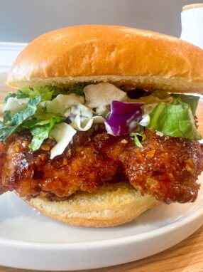 air fried hot honey butter chicken sandwich