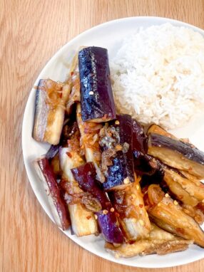 eggplant in shallot sauce