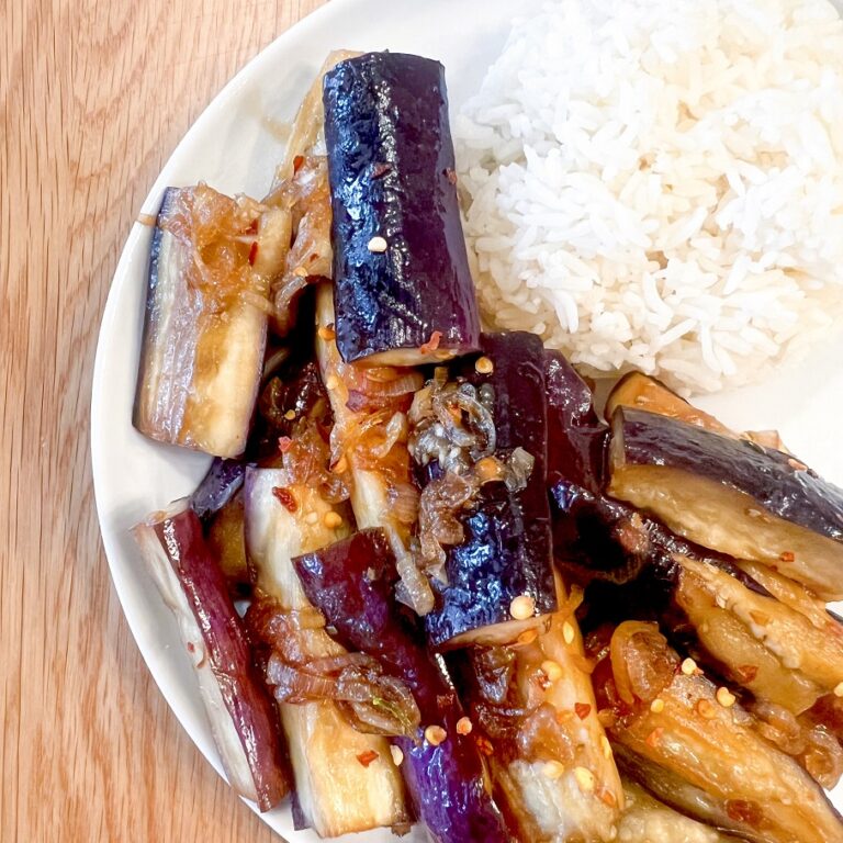 eggplant in shallot sauce
