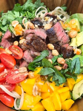 Asian steak noodle salad